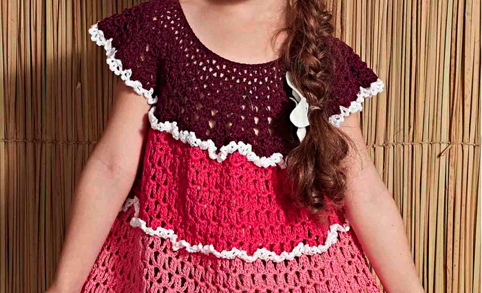 Vestido de infantil de croche