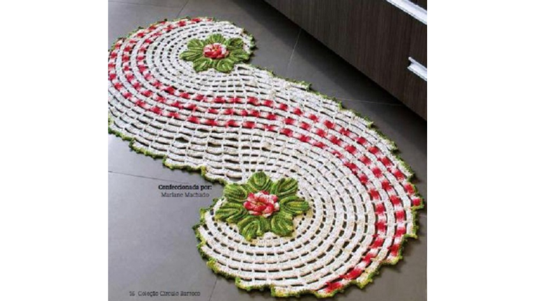 Receita Passadeira em Espiral de Crochê Barbante Barroco Multicolor