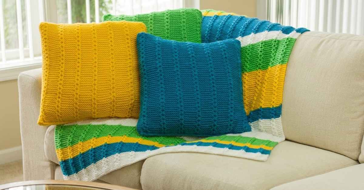 Almofada e Manta e Tricô cores do Brasil