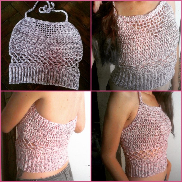 Cropped Croche Linha Caribe – Priscilla Berghauser Crochê
