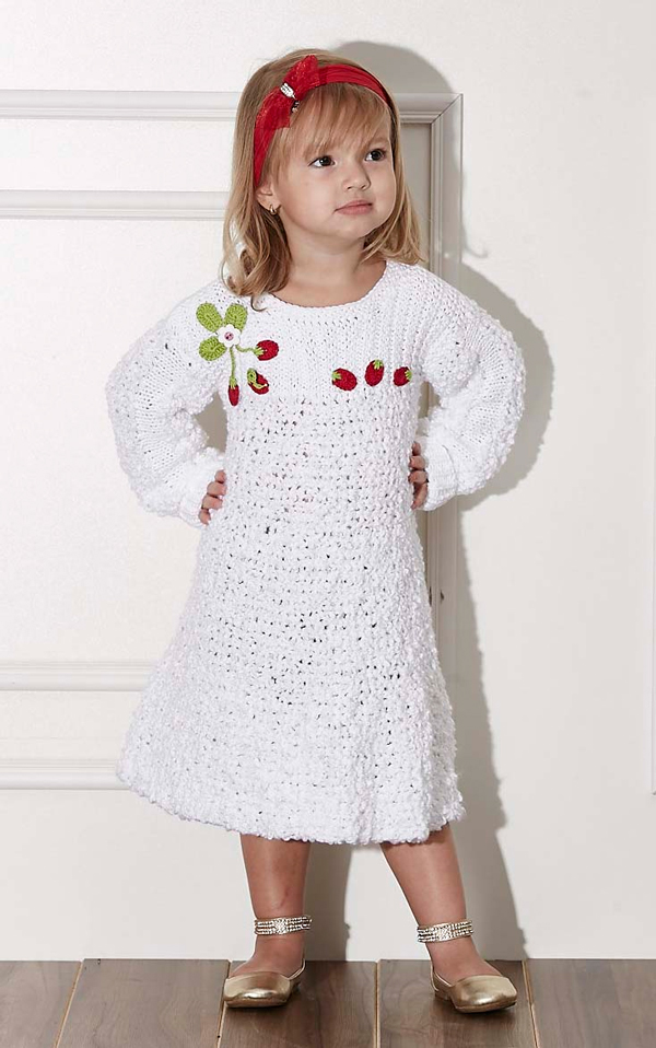 vestido infantil de tricô