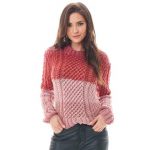 Receita Blusa de Tricô Degrade Rosa com a Lã Colorpull