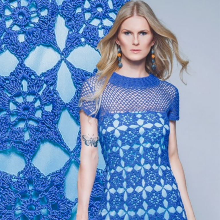 Receita Vestido Verão Azul com Linha Camila