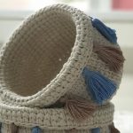 Conjunto Cesto de Crochê Vintage com Barroco Natural