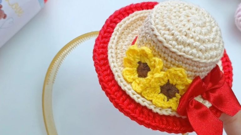 Receita Chapéu Junino com Flores de Crochê com a Linha AmiguLove