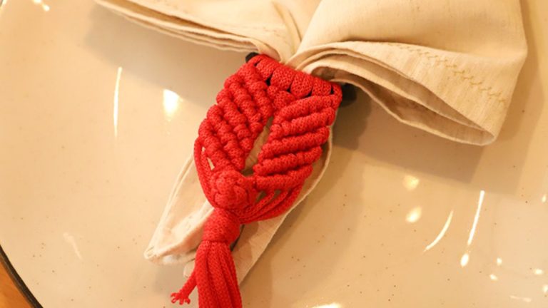 Receita Porta-Guardanapos Vermelho com o Fio Náutico