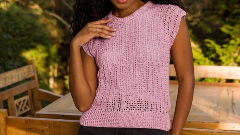 Receita Blusa Lilás de Crochê com a Linha Cléa Duplo