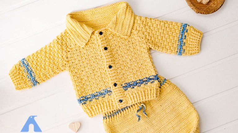 Receita Conjunto Maternidade Amarelo de Crochê com o Fio Nature