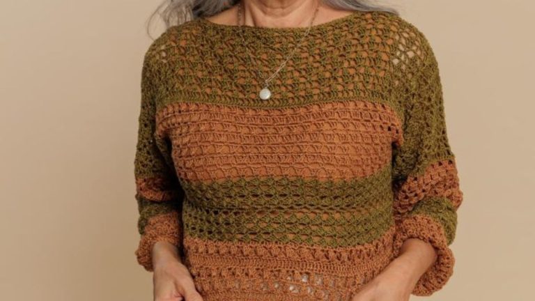 Receita Blusa Natureza de Crochê com a Linha Queen