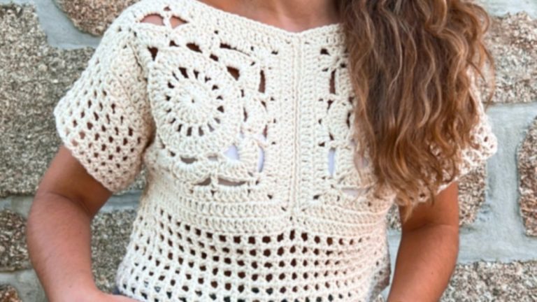Receita Blusa Primevera de Crochê com o Barbante Barroco Natural nº 6
