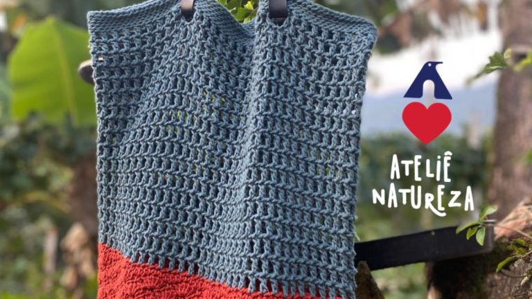 Receita Bolsa Net Ni de Crochê com o Barbante Ateliê Natureza