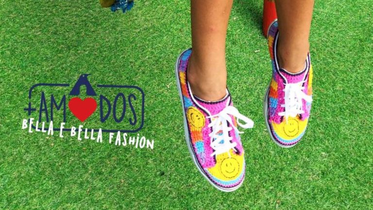 Receita Tênis Infantil de Crochê com a Linha Bella Fashion