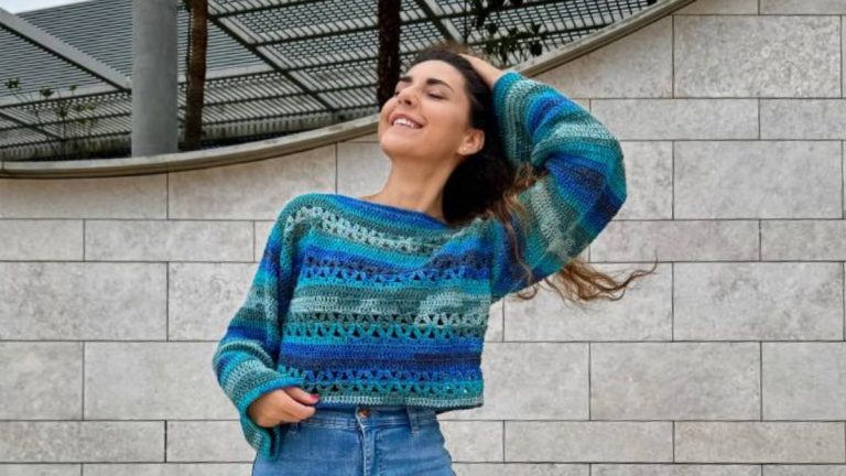 Receita Cropped Céu de Inverno em Crochê com o Fio Merino Batik