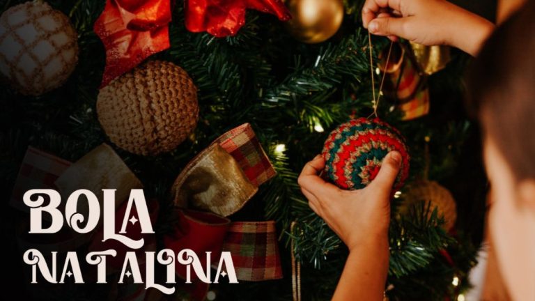 Receita Bola Natalina de Crochê com o Fio de Malha Refinatto