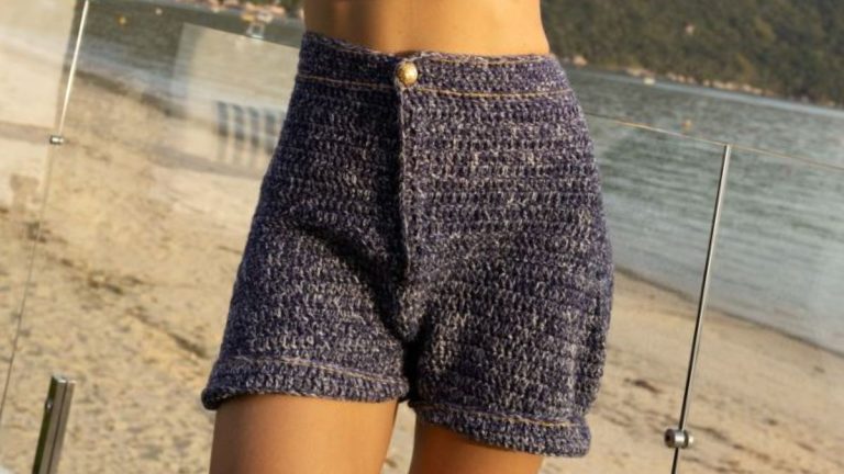 Receita Shorts de Crochê com o Fio Jeans