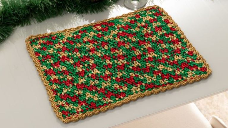 Receita Jogo Americano Natalino de Crochê com a Linha Encanto
