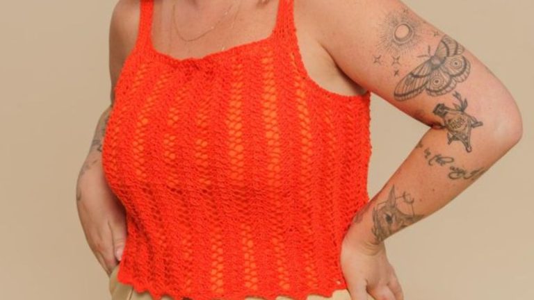 Receita Regata Vermelho Solar de Crochê com a Linha Charme