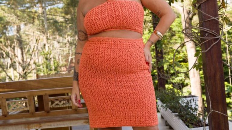 Receita Conjunto Pêssego de Crochê com a Linha Verano