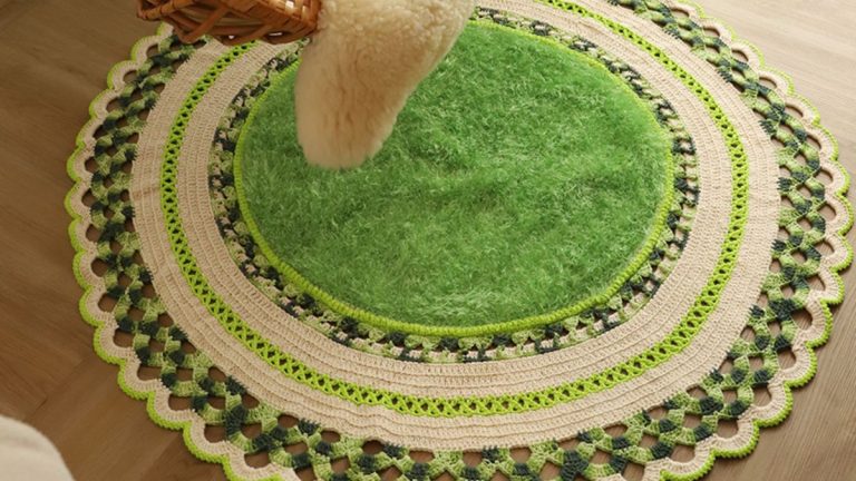Receita Tapete Oval Verde Limão de Crochê com o Barbante Barroco Decore Luxo