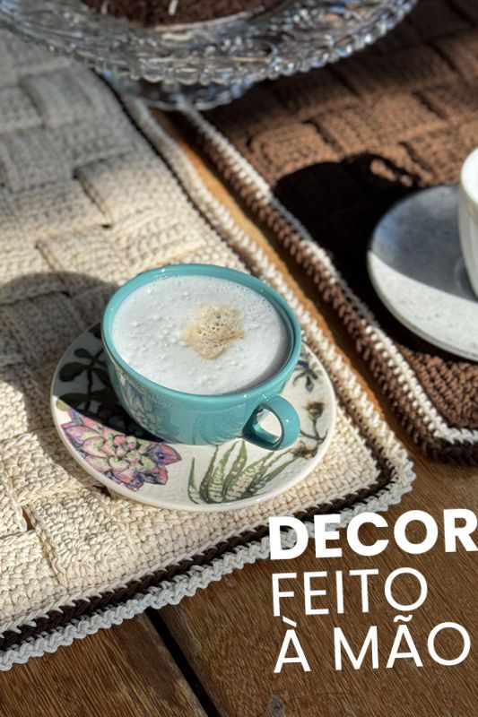 Jogo Americano Entre Tramas de Crochê com Linha Bella Arte