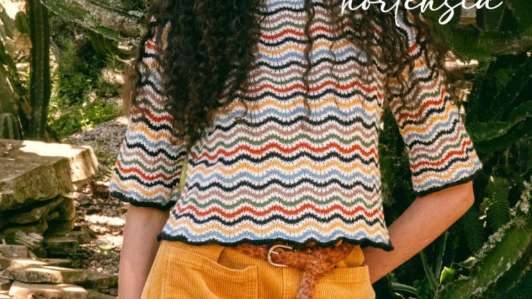 Receita Blusa Chevron em Tricô com o Fio Hortensia