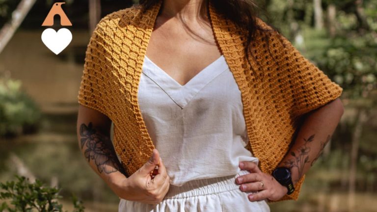 Receita Kimono Citrino de Tricô com a Linha Bella