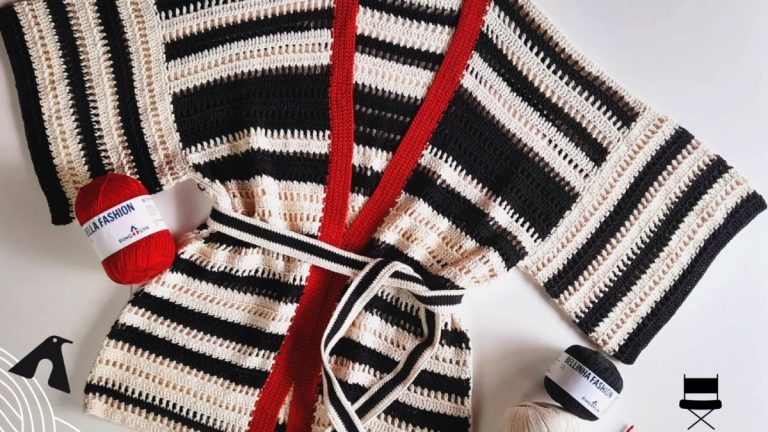 Receita Kimono Sweedney Todd de Crochê com a Linha Bella Fashion