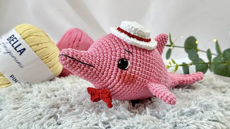 Receita Boto Rosa de Crochê com a Linha Bella