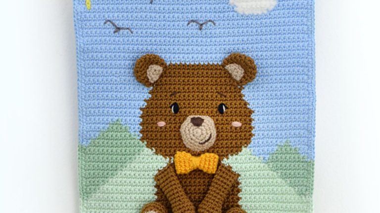 Receita Flâmula Urso em Macramê com o Fio Amigurumi
