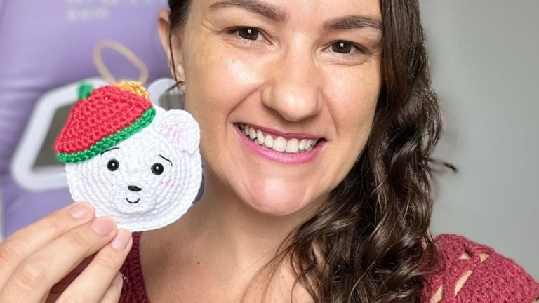 Receita Ursinho Natalino com o Fio Amigurumi