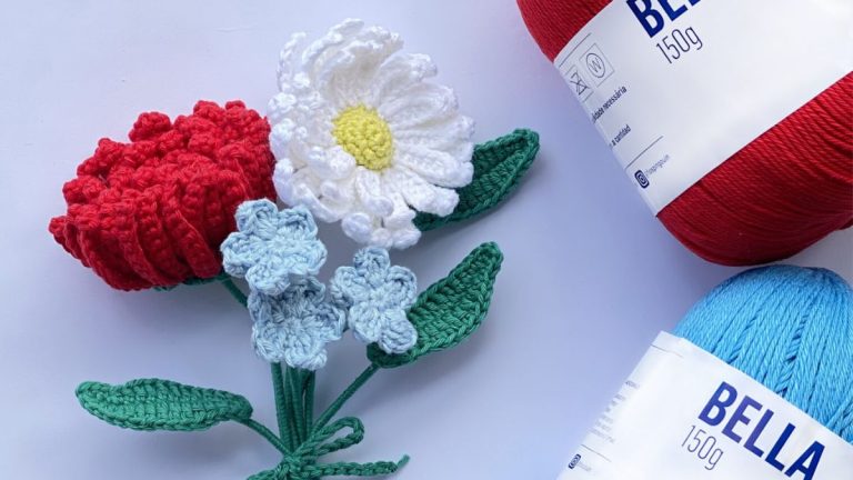 Receita Flores de Crochê com a Linha Bella