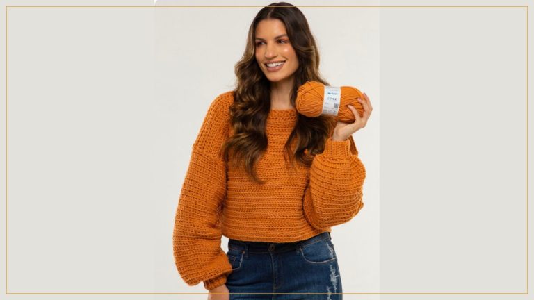 Blusa Caramelo com Relevos de Crochê com Fio Cisne Style – Receita