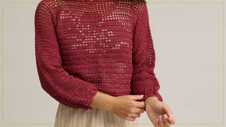 Blusa Escarlete de Crochê com Linha Queen – Receita com Gráfico