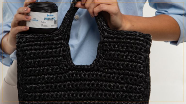 Bolsa de Couro em Crochê com Fio Cisne Urbano – Receita