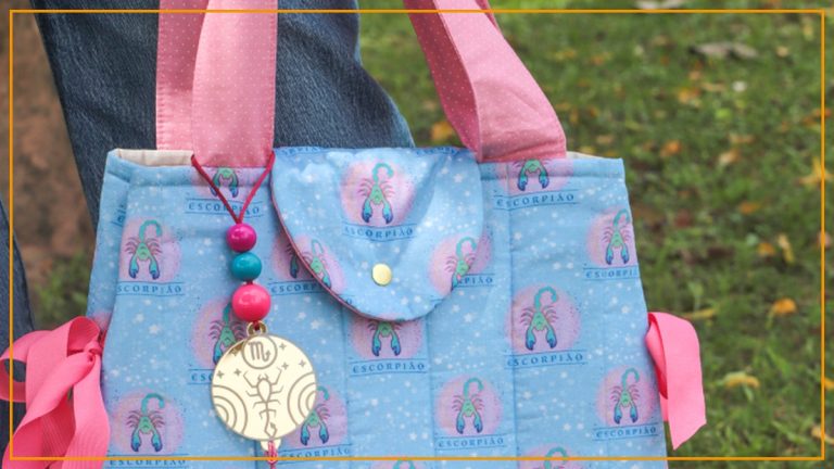 Receita Bolsa Signo Escorpião com Tecido Círculo