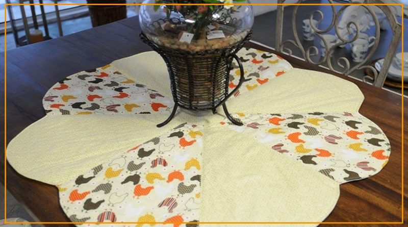 Centro de Mesa de Patchwork com Tecido Círculo Galinhas — receita completa Bazar Horizonte