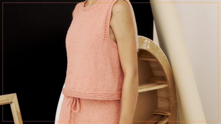 Conjunto Clareza de Tricô — Blusa e Saia com Fio Paleta Pingouin