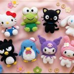 Coleção completa de amigurumis Hello Kitty and Friends da Círculo com 8 personagens Sanrio em crochê