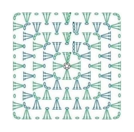 Gráfico do square de crochê — Regata ou Vestido Lagoa Pingouin