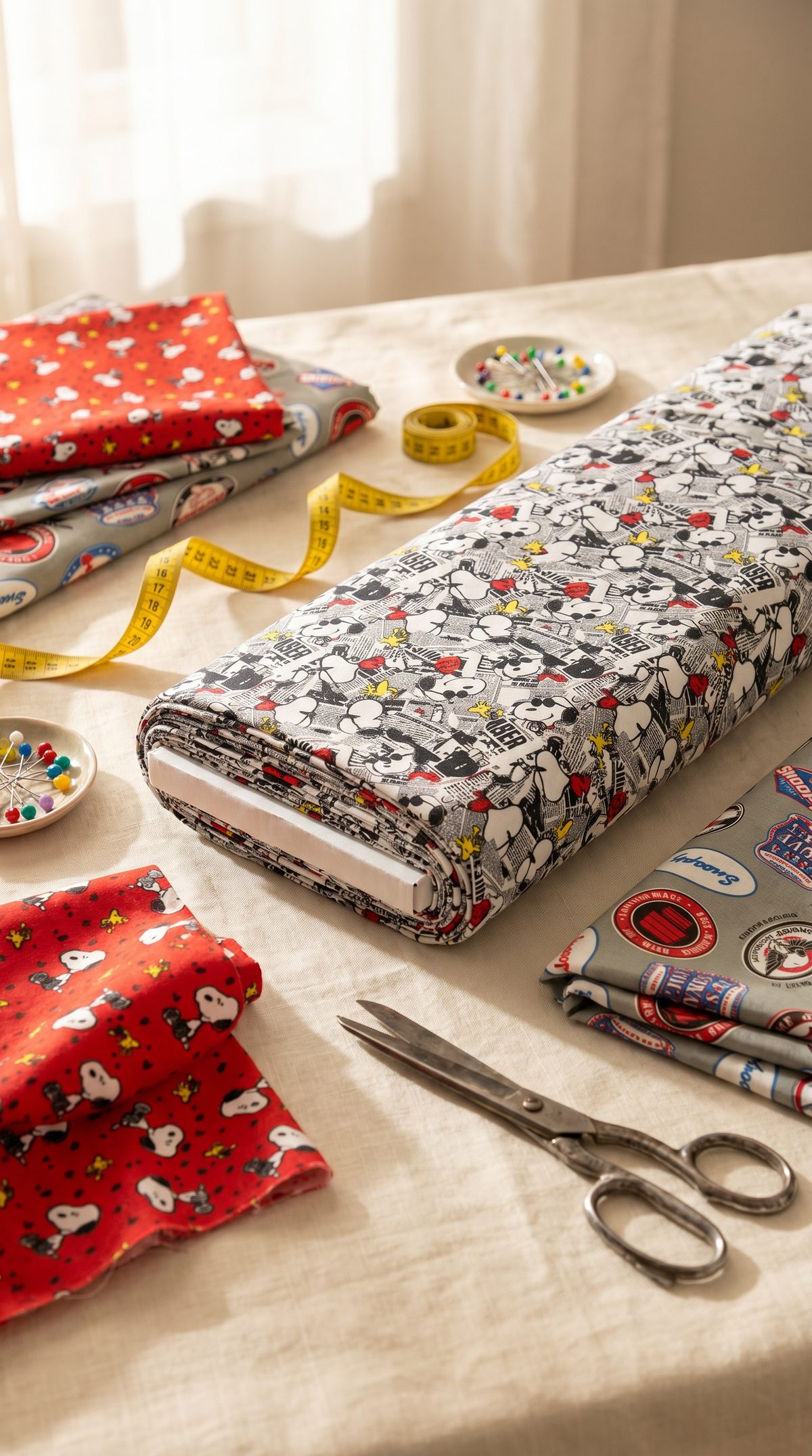 Bolsas e projetos criados com os Tecidos Snoopy Círculo – coleção exclusiva com Snoopy, Charlie Brown e Woodstock