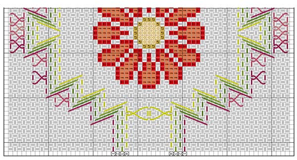 Diagrama 4 — bordado fronha jogo de cama solteiro branco Anchor Mouliné