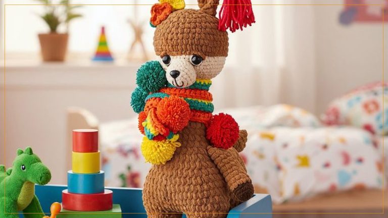 Lhama Nina Amigurumi de Crochê com Amigurumi Chenille e Soft Círculo – Receita