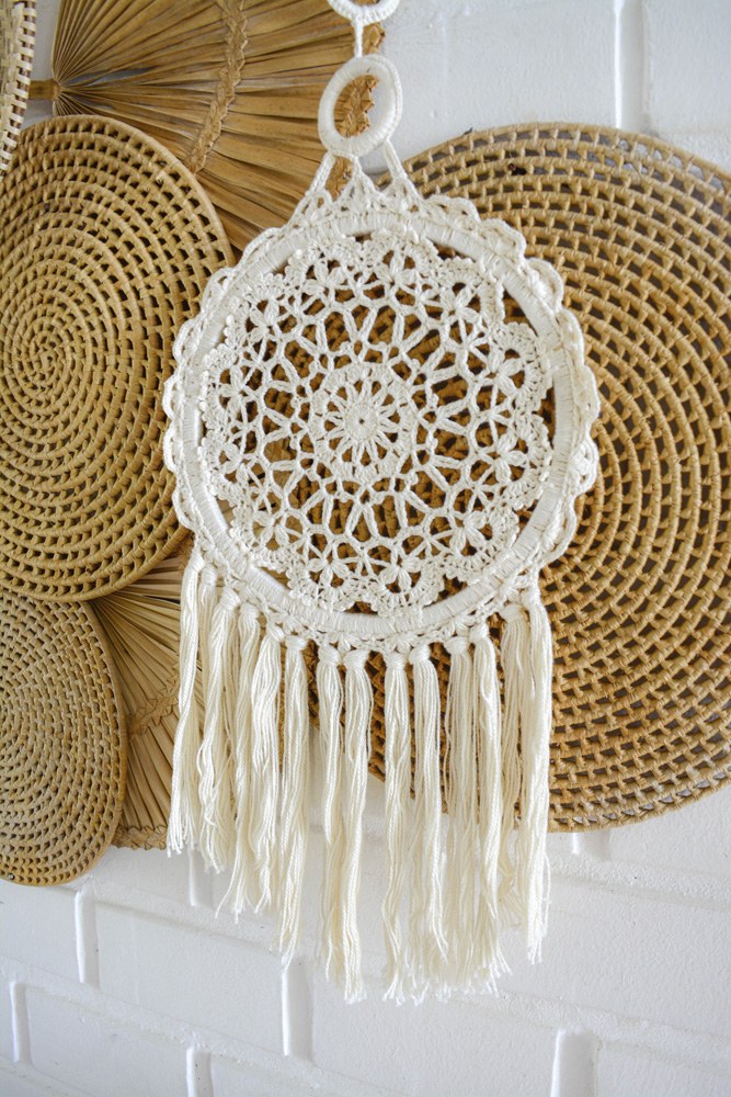Mandala Suíço — detalhe das anilhas crochê e montagem em cascata