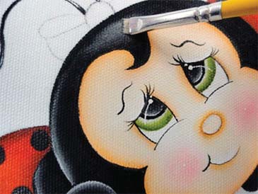 Passo 7 pintura bolsa dia das mães — cabeça e pernas Preto