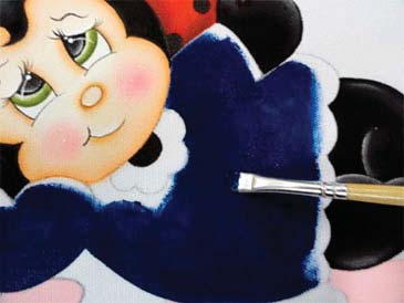 Passo 9 pintura bolsa dia das mães — vestido Azul Marinho