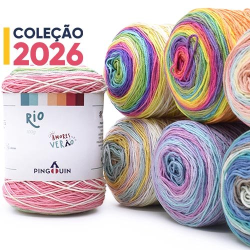 Fio Rio Pingouin 100g — tingimento especial que cria listras automáticas