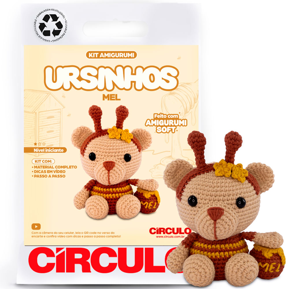 Kit Amigurumi Ursinha Mel Círculo