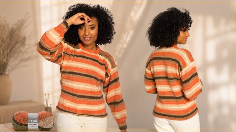 Blusa Batom de Tricô: Listras que Se Fazem Sozinhas