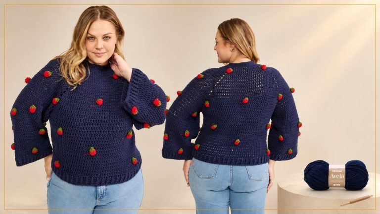 Blusa Berry de Crochê com Fio Avelã – Receita com Gráfico