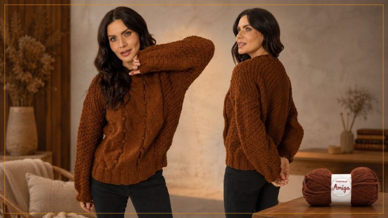 Blusa Chocolate de Tricô com Fio Amiga – Receita